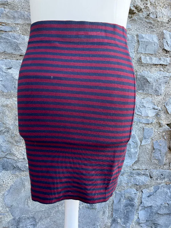 Striped Dresses for Fashionable -Maroon stripy skirt   uk 8