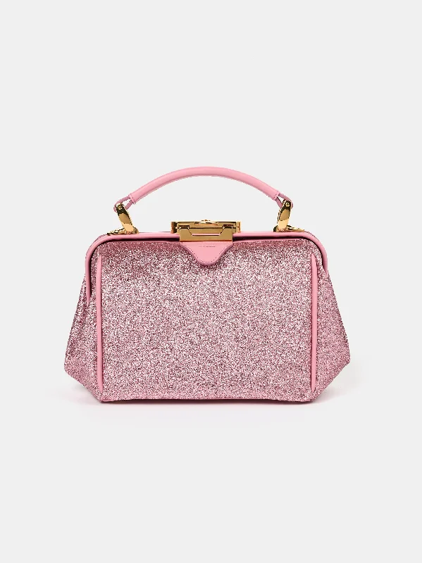 Handle bags with bright accents for pop -The Mini Sophie - Pink Glitter