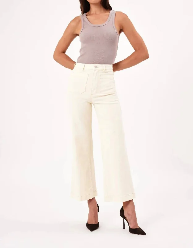 Tight trousers for women with pockets and slim silhouette for practical fashion -Sailor Jeans In Buttercream