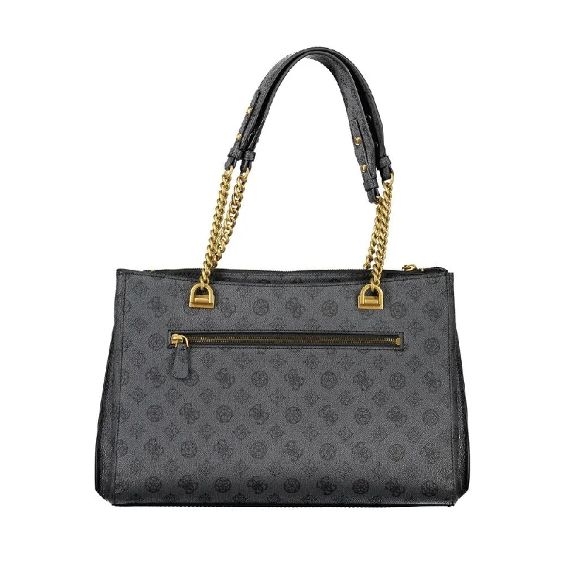 Canvas handle bags perfect for casual outings -Guess Jeans Black Polyethylene Women's Handbag