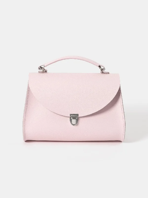 Handle bags with lightweight fabric for ease -The Poppy - Fondant Pink Saffiano