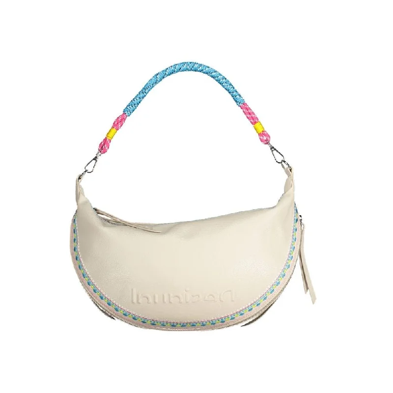 Waterproof handle bags ideal for rainy weather -Desigual White Polyethylene Women Women's Handbag