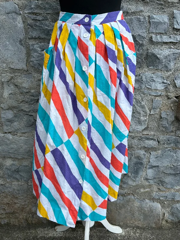 Contemporary Dresses for Fashion -80s rainbow stripes skirt uk 6-8