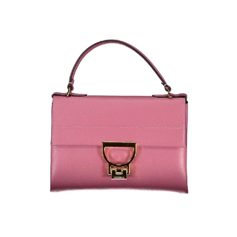 Handle bags with minimalist sleek silhouettes -Coccinelle Pink Leather Women's Handbag