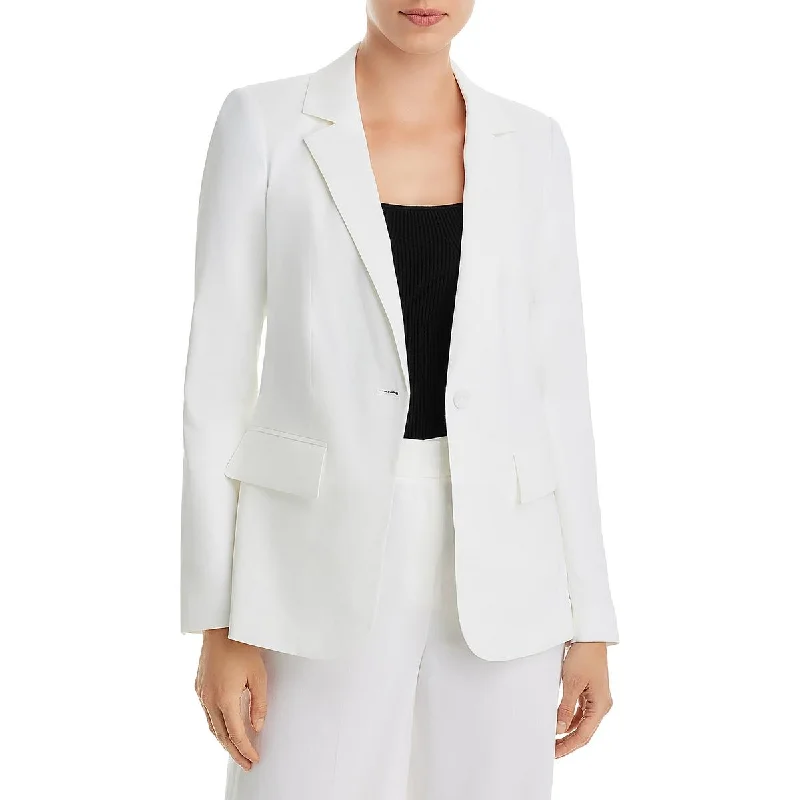 Blazers with hidden pockets stay functional -Kobi Halperin Womens Jordi Linen Career One-Button Blazer