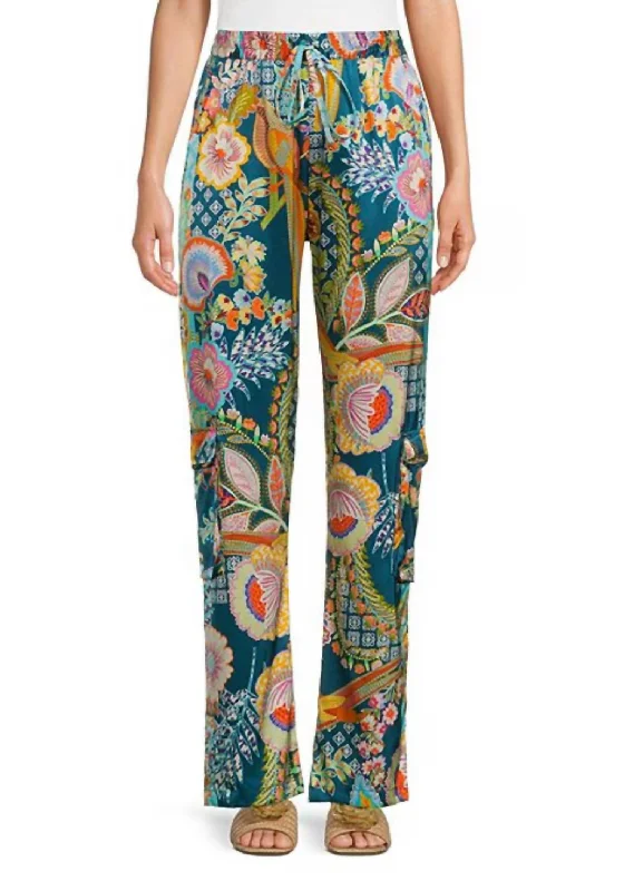 Luxury tight trousers for women with fine fabric and elegant tailoring -Wild Kelly Pant In Multi