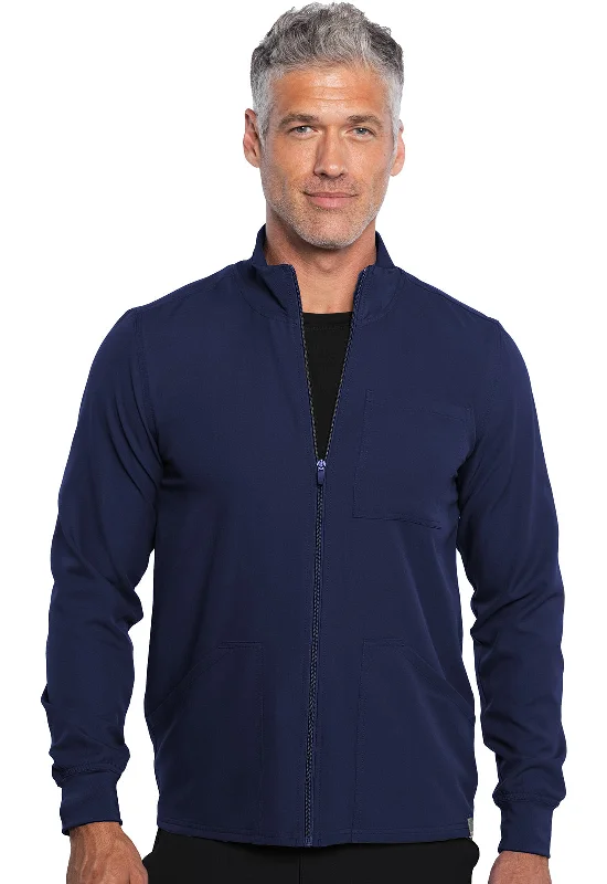 Men's Zip Front Jacket By Medcouture  XXS-3XL  / Navy