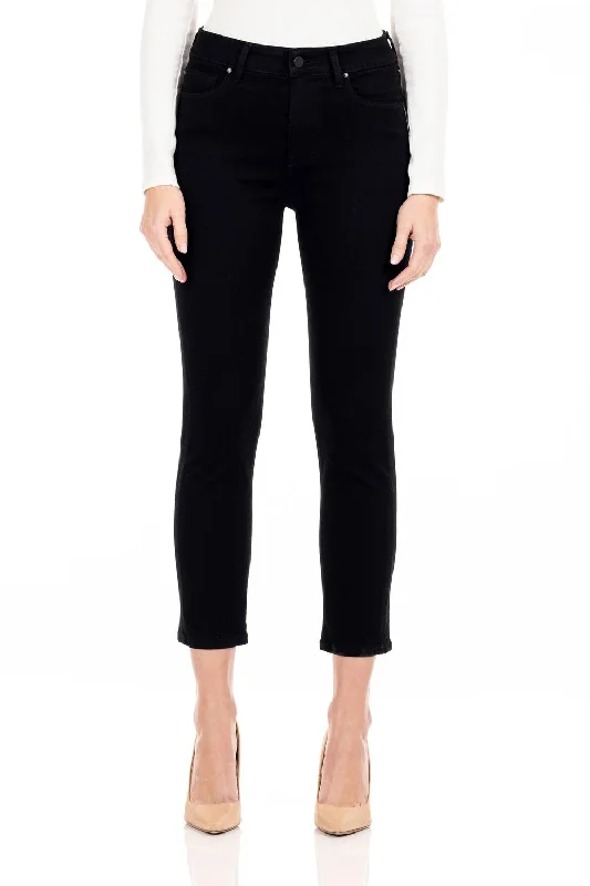 High-waisted tight trousers for women with flare leg and retro aesthetic -Cher Jean In Noir