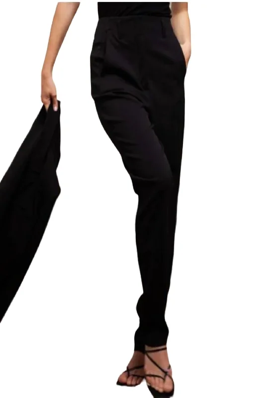 Loose-fit tight trousers for women with high waist and casual, comfortable style -Anacapa High Waisted Pant In Black