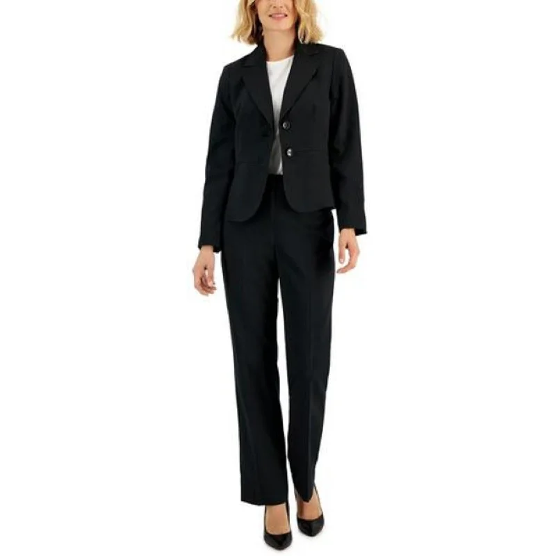 Blazers for travel pack light and easy -Le Suit Womens Petites Pinstripe Work Wear Two-Button Blazer