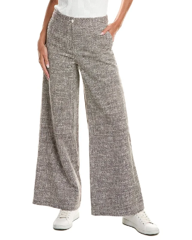 Black tight trousers for women with sleek design and versatile styling options -Theory Canvas Tweed Wide Leg Pant