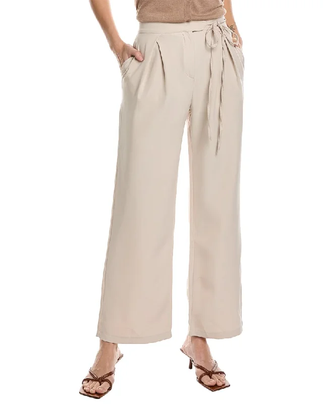 Fashion-forward tight trousers for women with metallic sheen and edgy design -Madison Miles Pleated Straight Pant