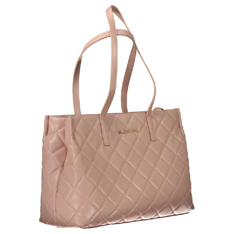 Handle bags with modern cutouts for style -Valentino Bags Pink Polyethylene Women's Handbag