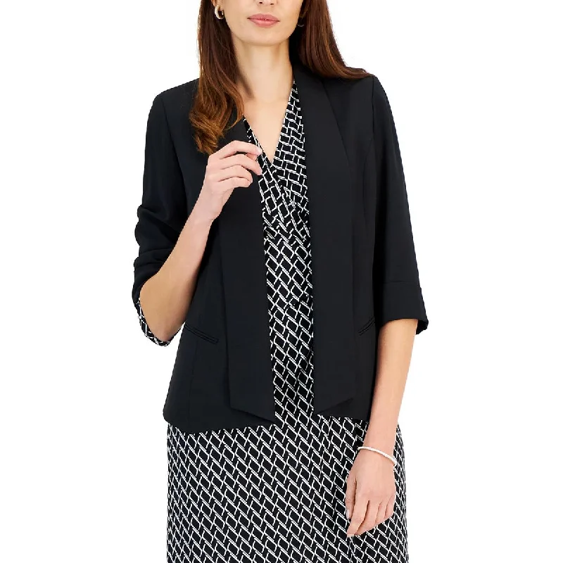 Blazers for layering create stylish outfits -Kasper Womens Shawl Collar Office Open-Front Blazer