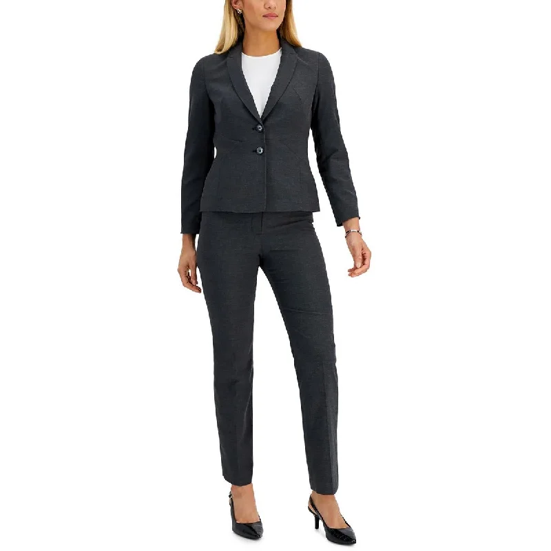 Blazers with high collars feel bold -Le Suit Womens Petites Woven Seamed Two-Button Blazer