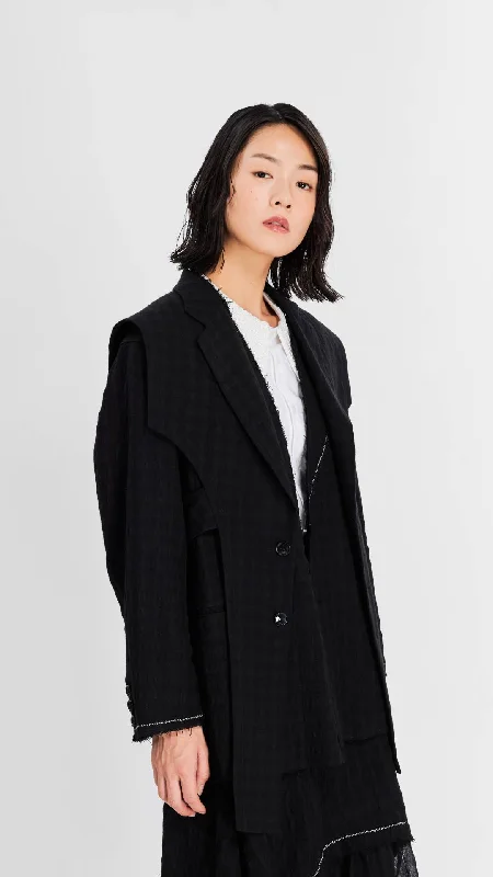 Blazers featuring gabardine fabrics are sturdy -Two in One Biker Blazer