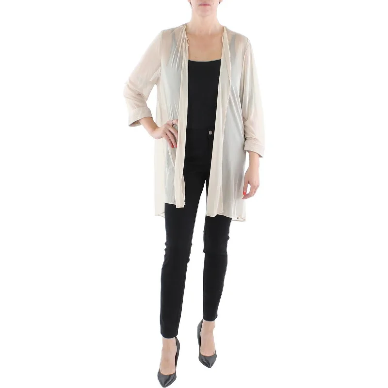 Blazers for chic evenings dazzle quietly -R&M Richards Womens Mesh Sheer Duster Blazer