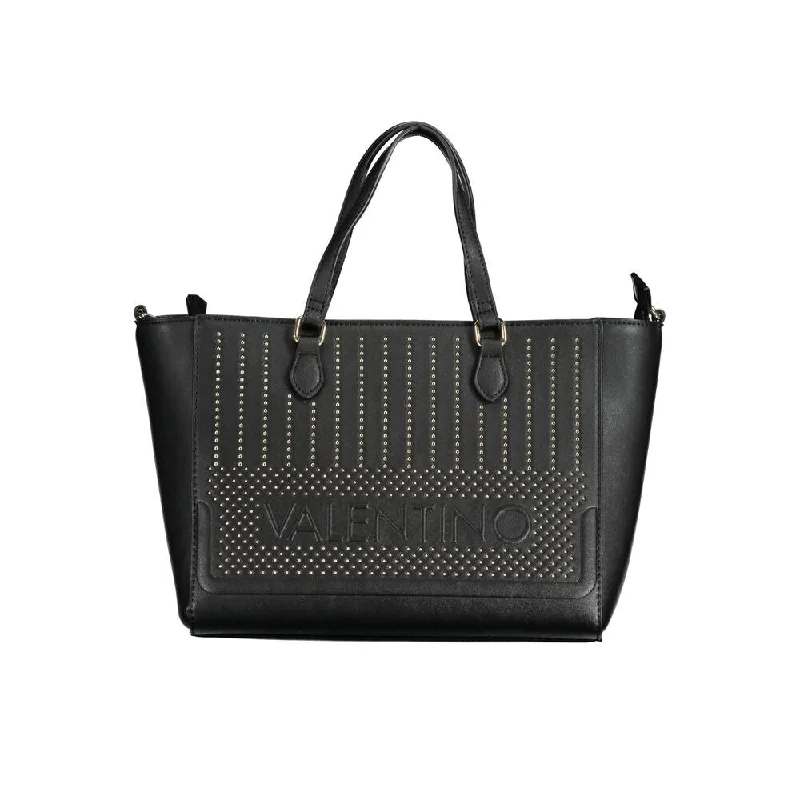 Handle bags with rugged canvas for outdoors -Valentino Bags Black Polyethylene Women's Handbag