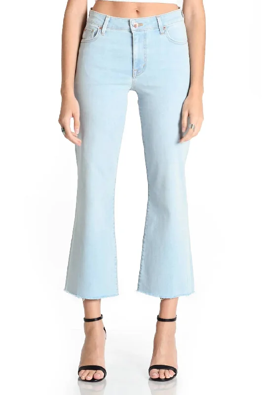 Business casual tight trousers for men with sleek design and refined finish -Katie Crop Jean In Dahlia Blue