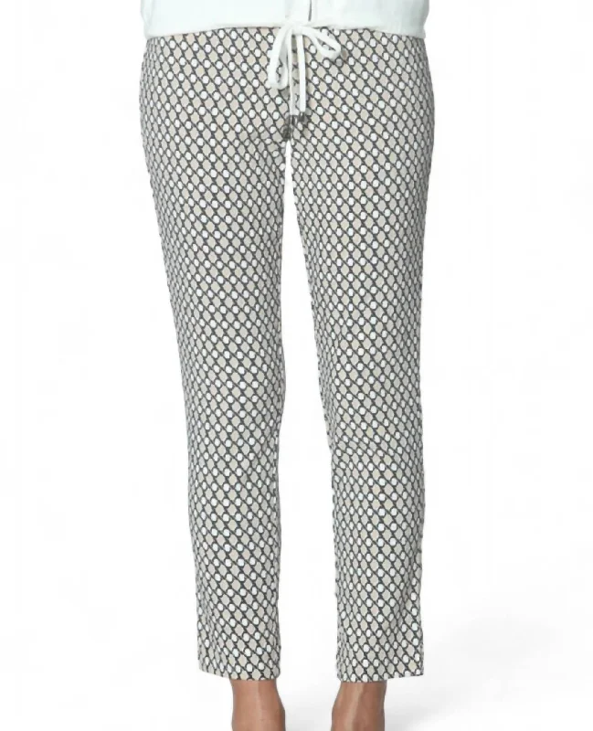 Printed tight trousers for women with bold patterns and eye-catching designs -Side Slit Ankle Pant In Honeycomb