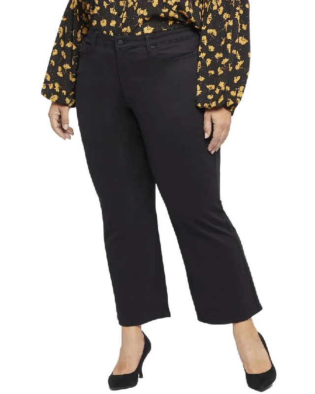 Skinny tight trousers for women with ankle-length and flattering cut -NYDJ Plus Julia Black Pearl Flare Jean