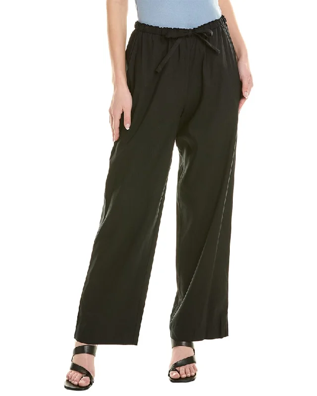 Straight-leg tight trousers for men with sharp crease and streamlined design -Rebecca Taylor Linen-Blend Pant