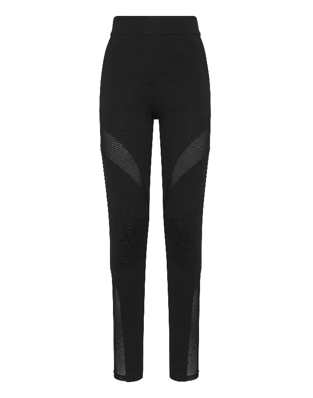 Color-block tight trousers for women with bold contrasts and modern flair -Biker Leggings