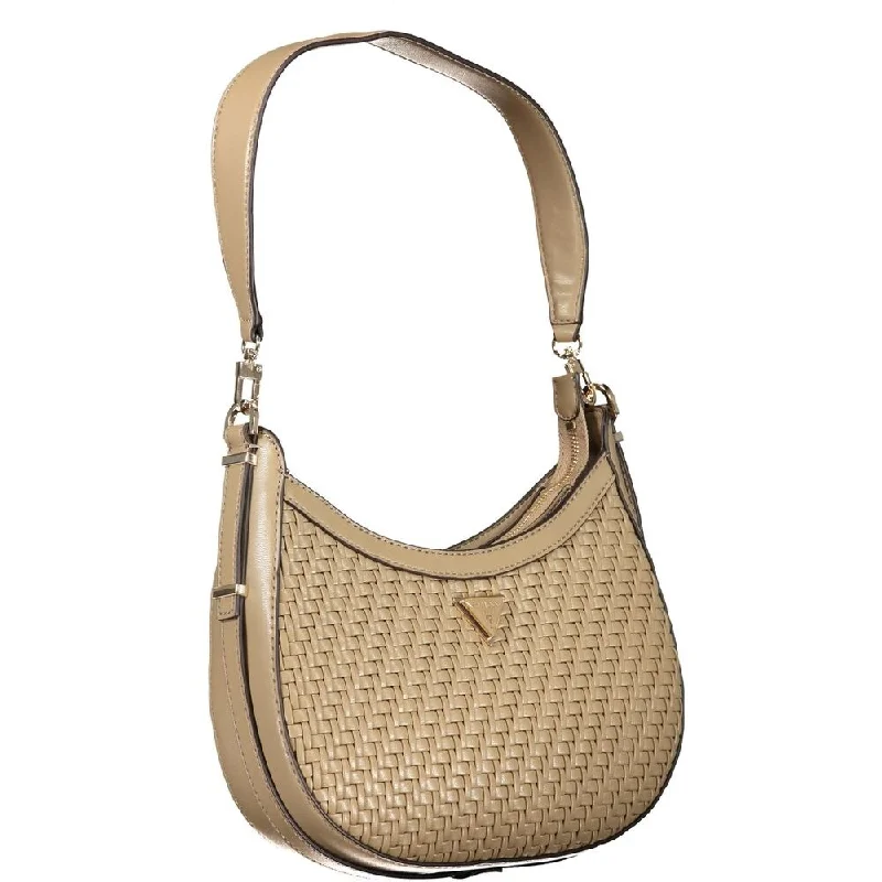 Handle bags with durable hemp for sustainability -Guess Jeans Beige Polyethylene Women's Handbag