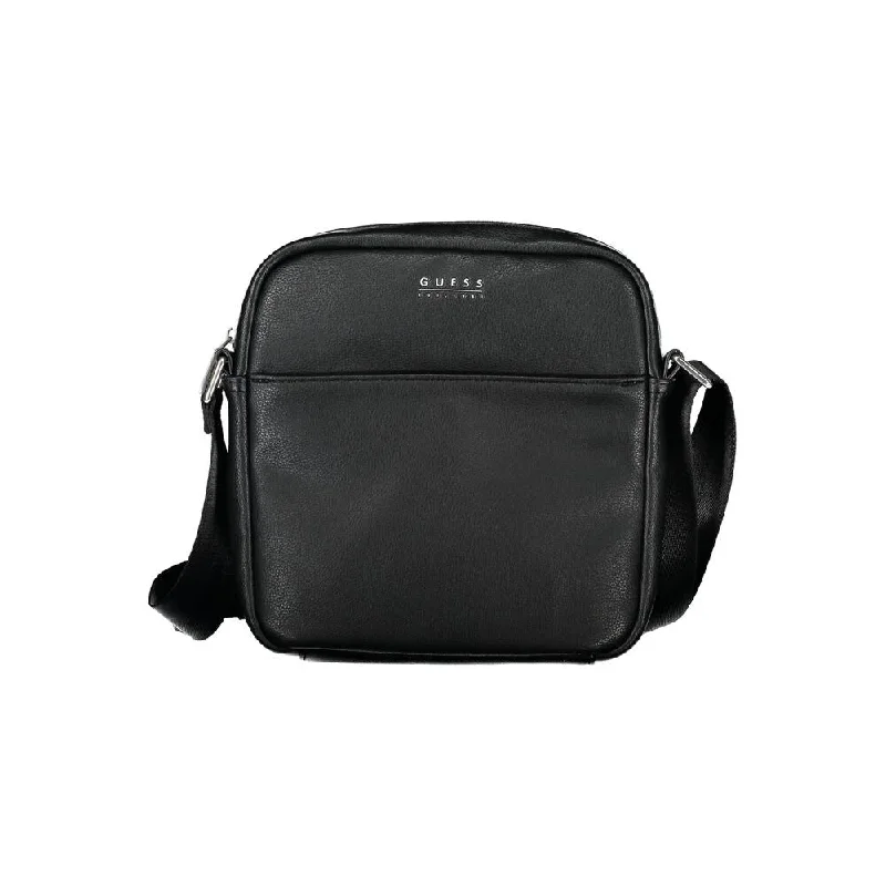 Handle bags with sleek silhouettes for fashion -Guess Jeans Sleek Black Polyethylene Shoulder Men's Bag