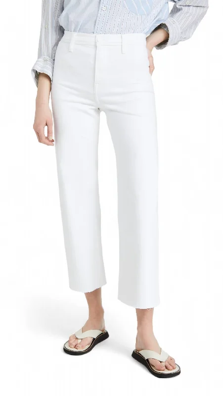 High-waisted tight trousers for women with elastic waistband for added comfort -Penny Jean In Blizzard