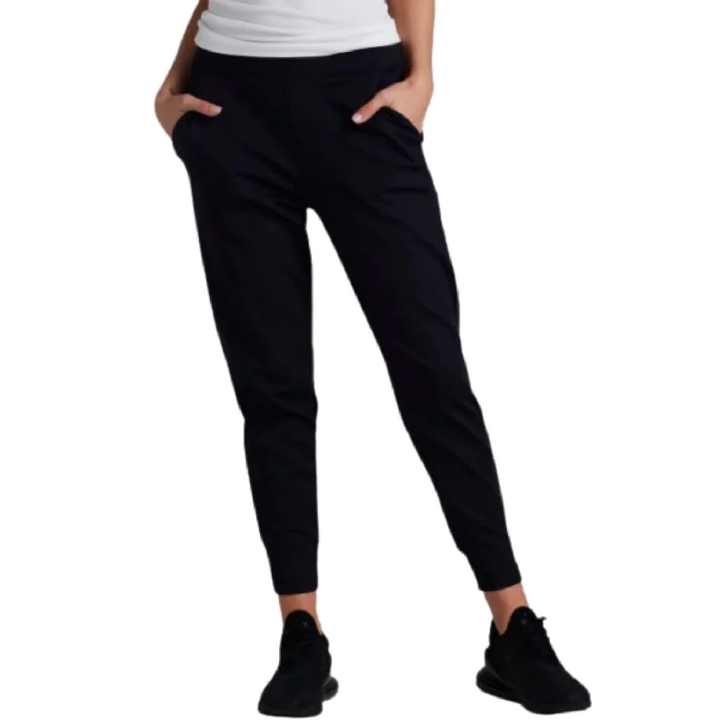 All-black tight trousers for women with simple, chic design for formal occasions -Raine Harem Pant In Shepard