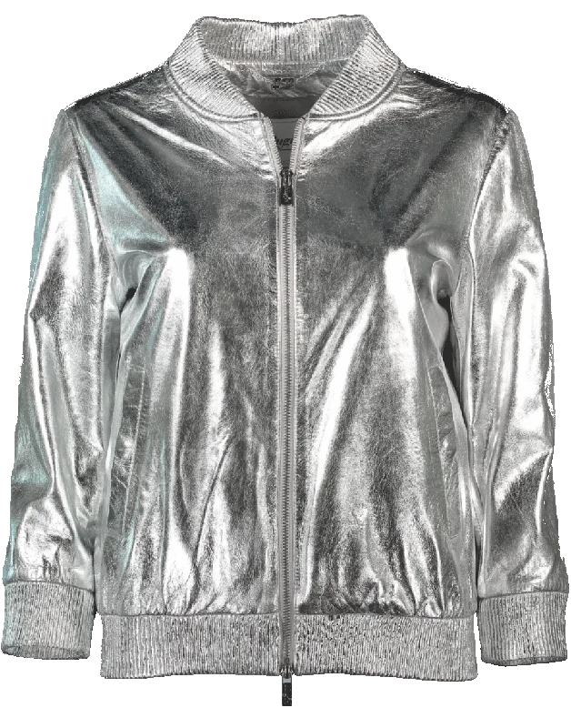 Metallic Leather Jacket