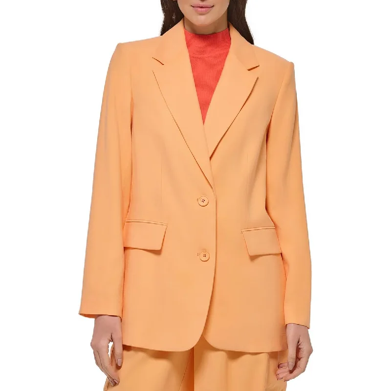 Blazers with breathable fabrics suit heat -DKNY Womens Woven Long Sleeves Two-Button Blazer