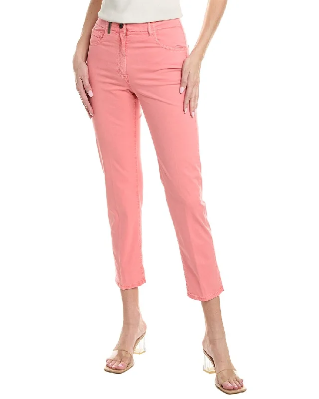 Stretch tight trousers for women with deep waistband for extra comfort and fit -Peserico Pant