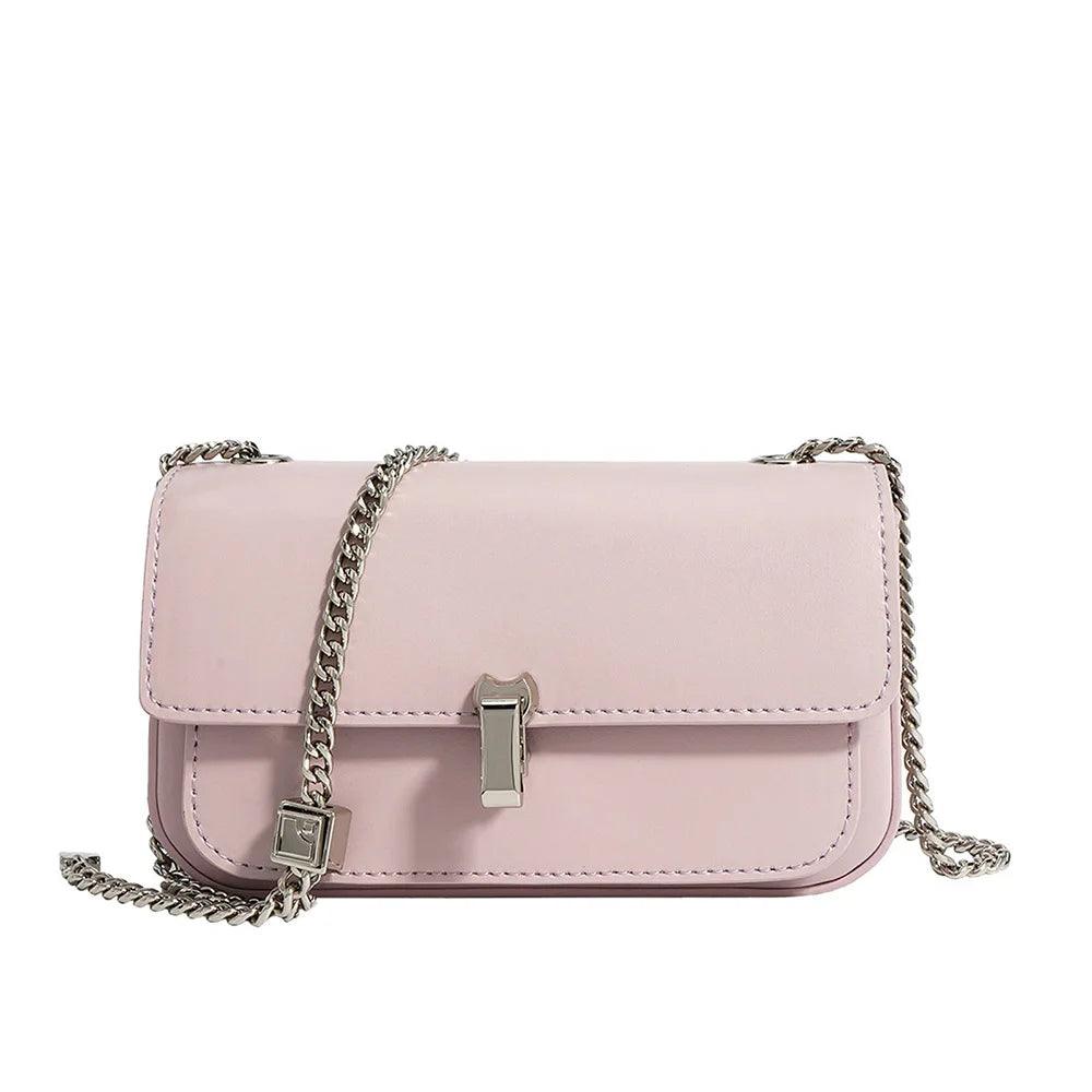 Handle bags with expandable sides for flexibility -Genuine Leather Cross-body Chain Bags