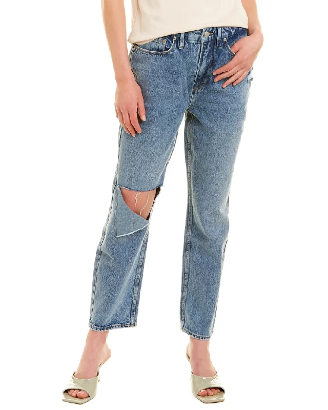 Tight cargo trousers for women with stylish pockets and slim cut for urban look -GOOD AMERICAN Good 90's Duster Jean