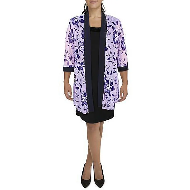 Blazers for bold fashionistas shine loud -R&M Richards Womens Mesh Printed Duster Blazer