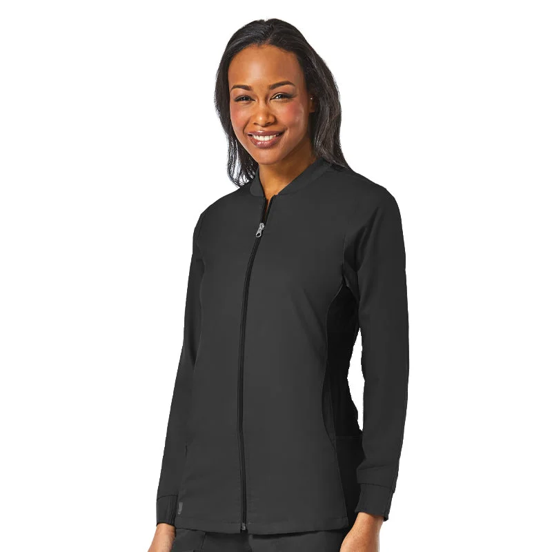 Sporty Mesh Panel Jacket by Maevn / XXS - 3XL / Black