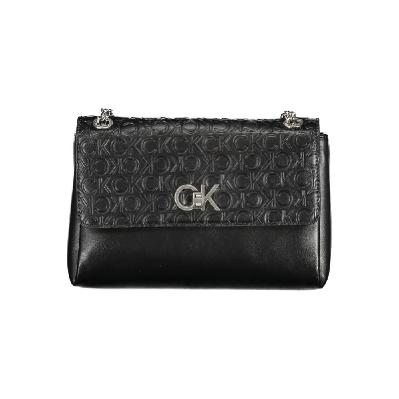 Handle bags with metallic finishes for shine -Calvin Klein Black Polyester Women's Handbag