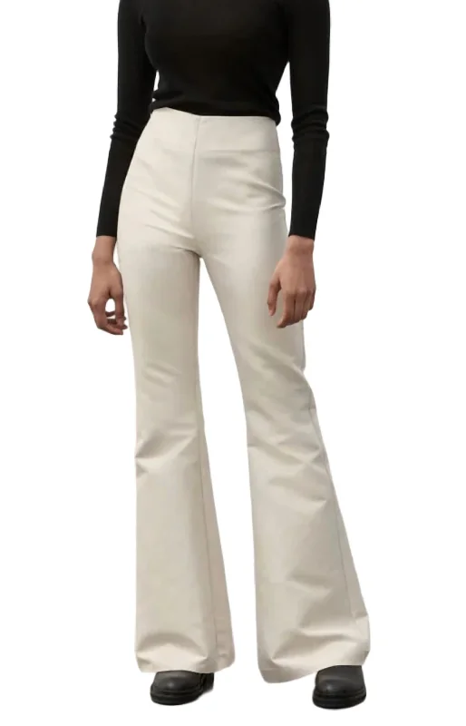 Tapered tight trousers for women with ankle-length fit and minimalist style -Flared Pant In Pearl