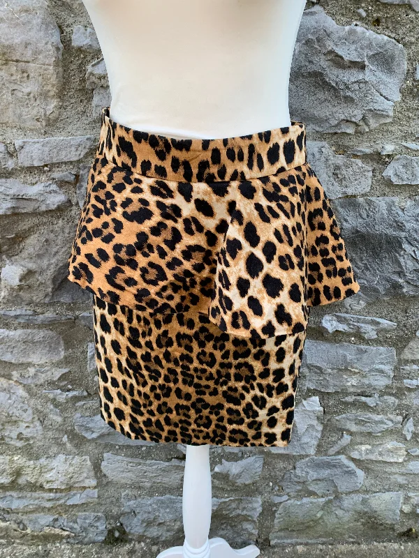 Short-sleeved Dresses for Summer -Leopard skirt   uk 12