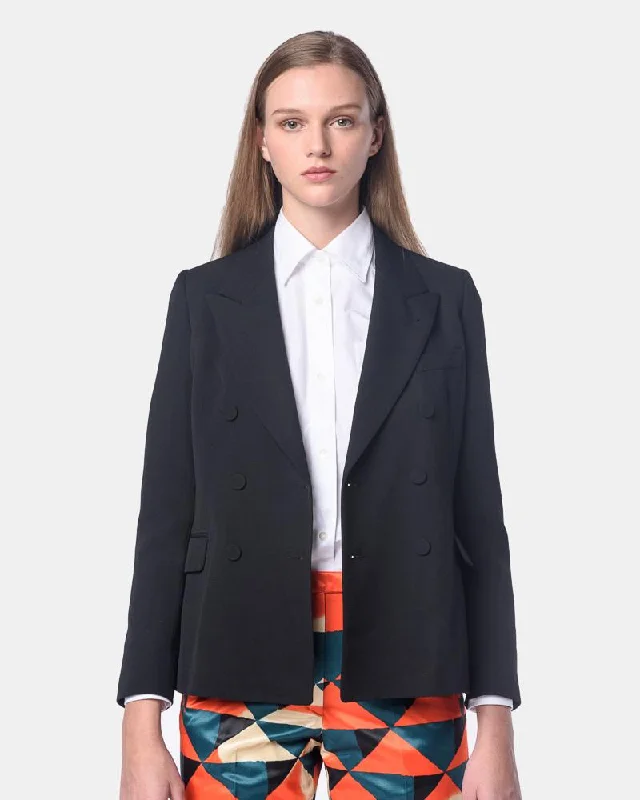 Blazers with structured shoulders exude confidence -Bismani Blazer in Black