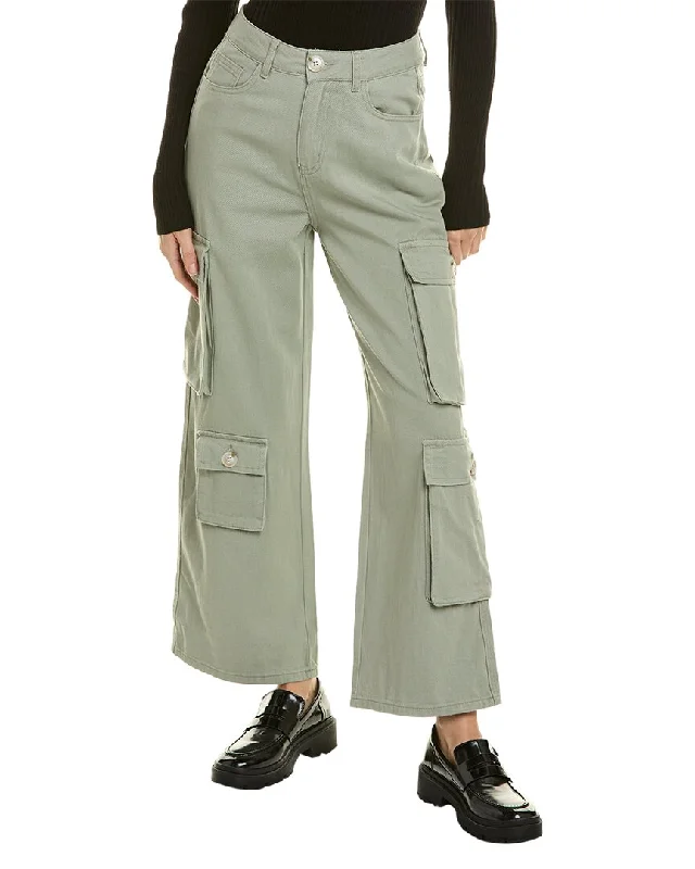 Stretch-fit tight trousers for women with all-over fit and body-hugging silhouette -Gracia Olive Baggy Cargo Jean