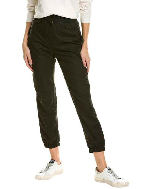 Tight trousers for women with vertical stripes and slimming effect for a sleek look -RtA Kiliwa Elastic Wool-Blend Cargo Pant