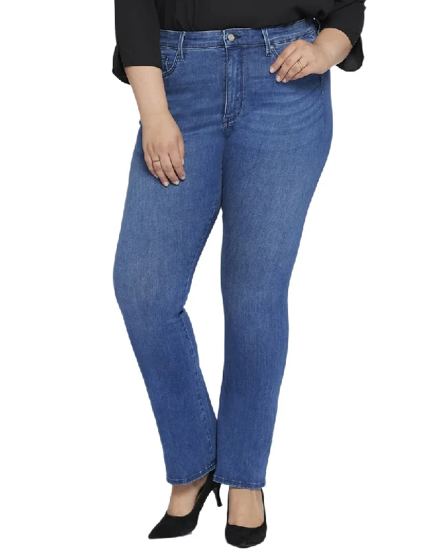 High-waisted tight trousers for women with flare leg and retro aesthetic -NYDJ Plus Seamless Amour Bootcut Jean