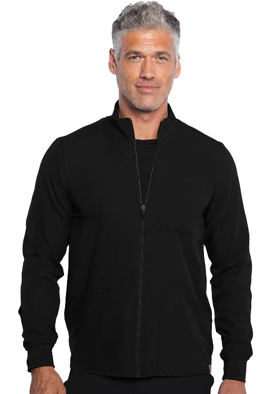 Men's Zip Front Jacket By Medcouture  XXS-3XL  /   Black