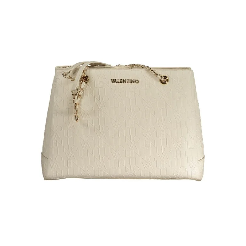 Leather handle bags for elegant daily carry -Valentino Bags White Polyethylene Women's Handbag