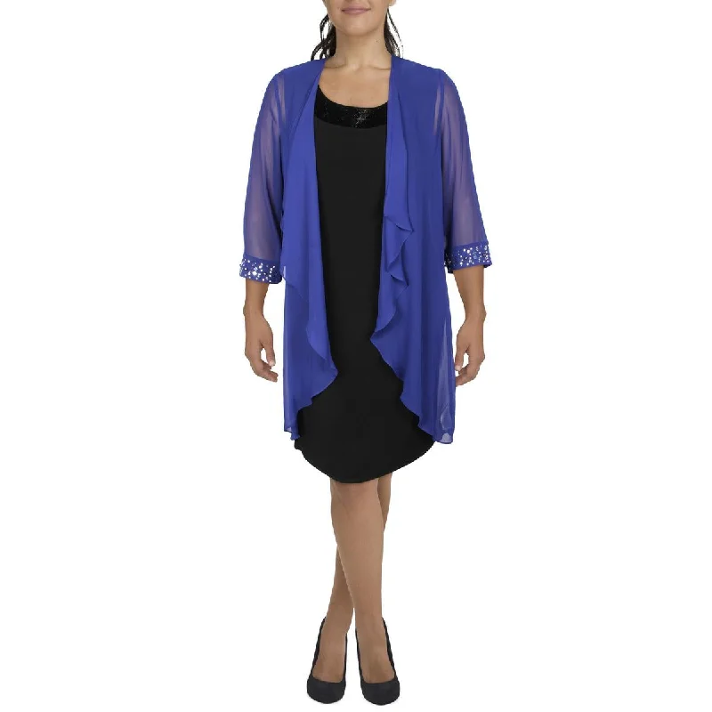 Blazers for young professionals look fresh -Ignite Evenings Womens Chiffon Embellished Duster Blazer