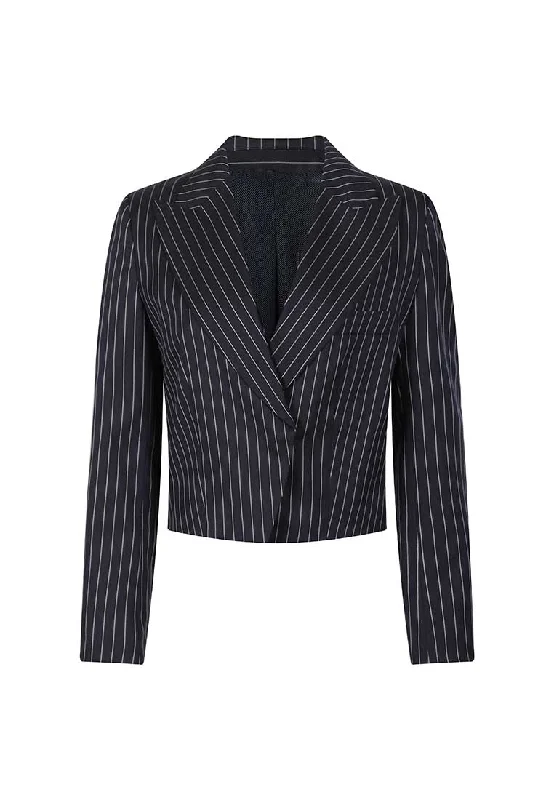 Blazers featuring jacquard patterns are ornate -Andy Cropped Stretch Blazer