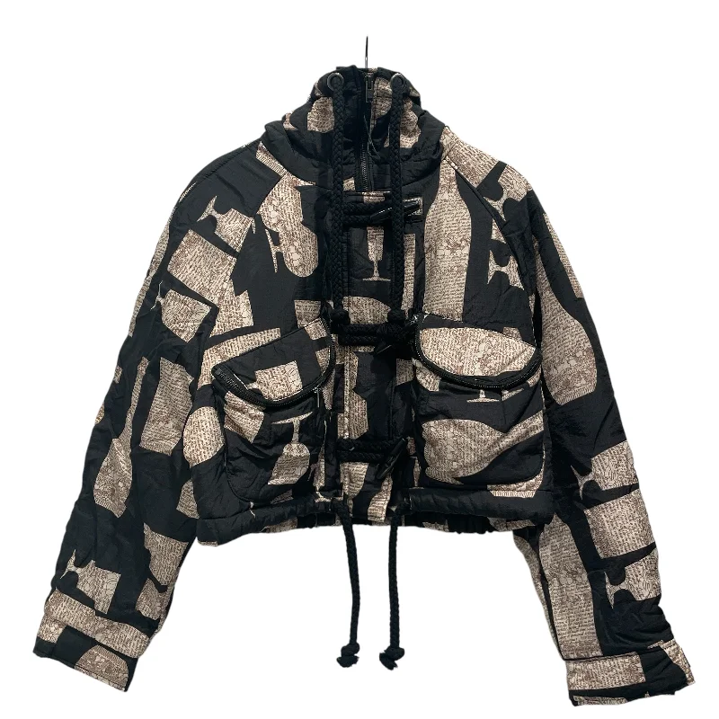 KENZO/Puffer Jkt/S/All Over Print/Nylon/WHT/Cursive Print Jacket